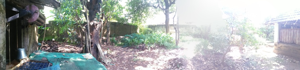 A panoramic view of the right side of the house