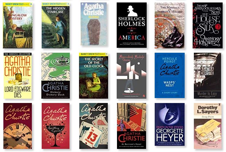 A grid-view of a part of my mystery novel reading list (Goodreads)
